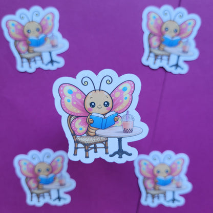 Sticker Aurelia im Lesecafé klein matt