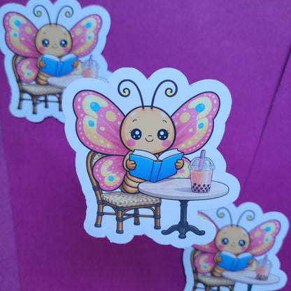 Sticker Aurelia im Lesecafé groß matt