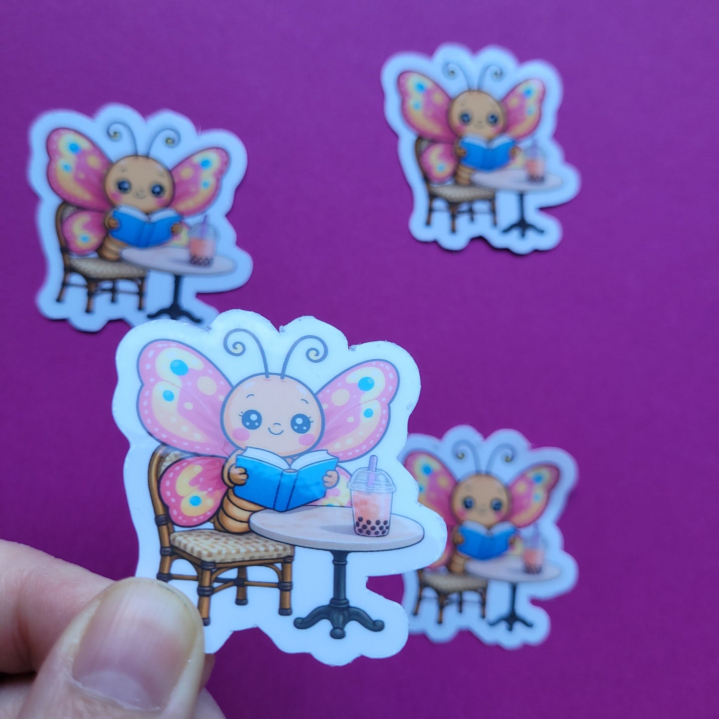Sticker Aurelia im Lesecafé klein glänzend