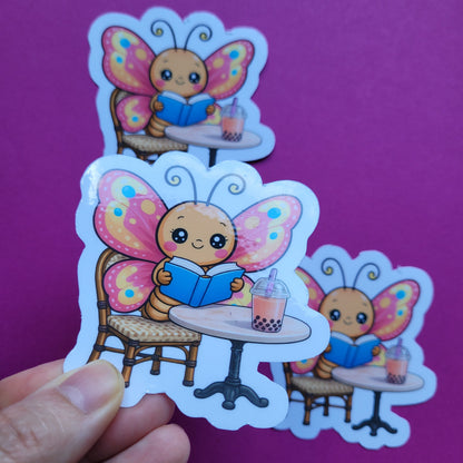 Sticker Aurelia im Lesecafé groß glänzend