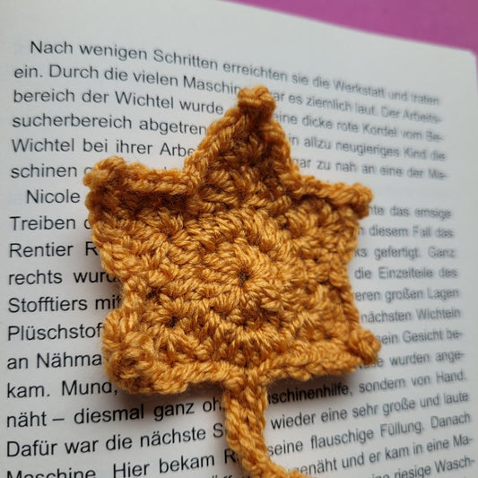 Häkel-Lesezeichen „Ahornblatt“ 🍁