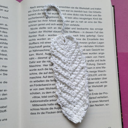 Häkel-Lesezeichen „Feder“ 🪶