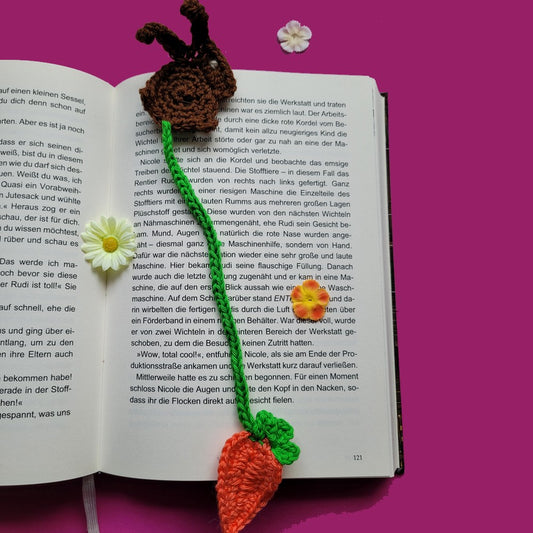 Häkel-Lesezeichen „Hase mit Karotte“ 🐰🥕