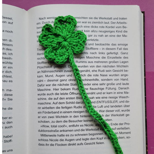 Häkel-Lesezeichen „Kleeblatt“ 🍀