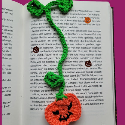 Häkel-Lesezeichen „Kürbis“ 🎃