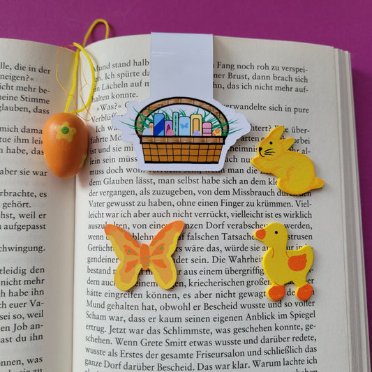 Magnet-Lesezeichen "Bücher-Osterkorb"