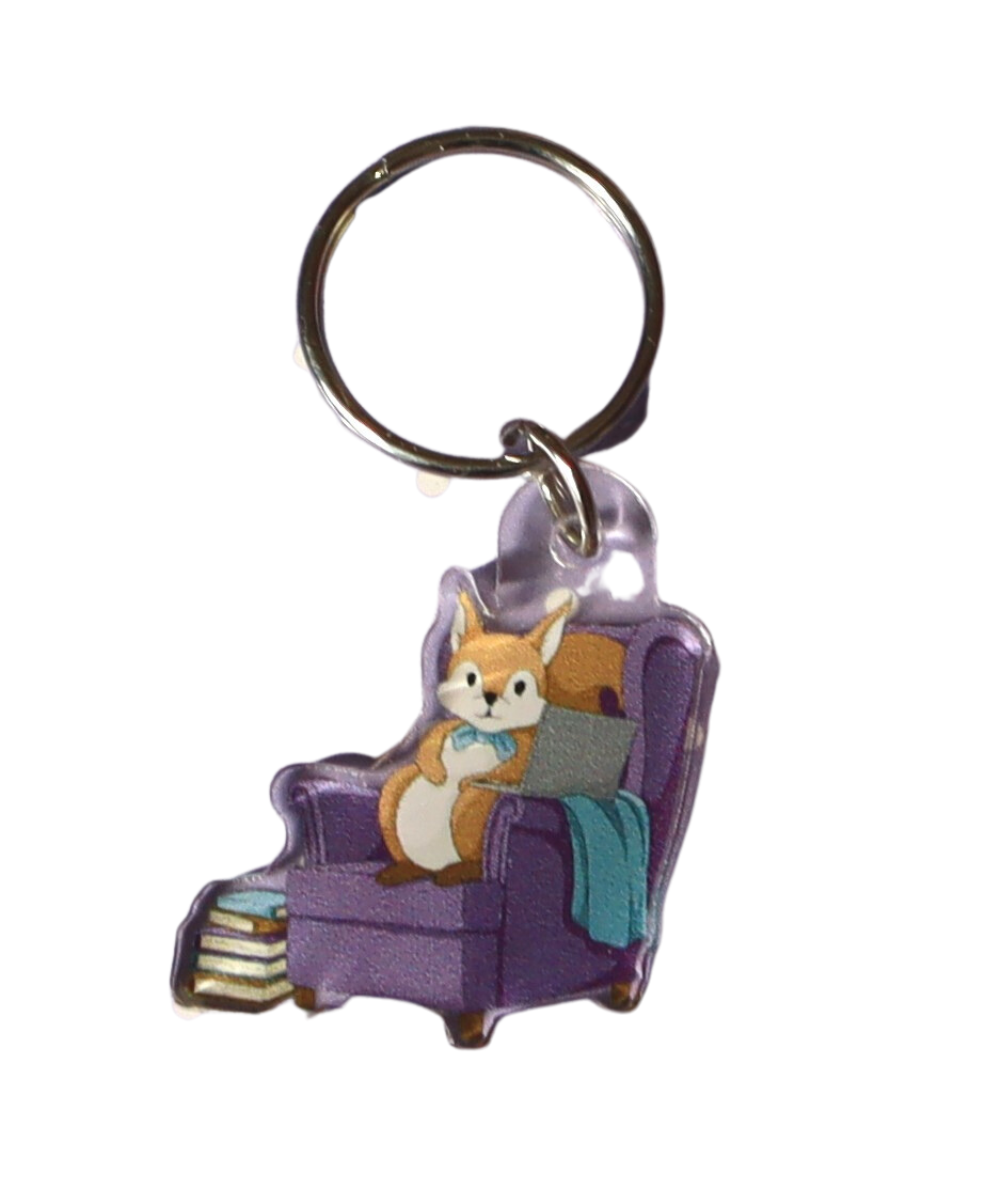 Acryl-Schlüsselanhänger "Lesehörnchen"