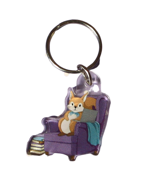 Acryl-Schlüsselanhänger "Lesehörnchen"