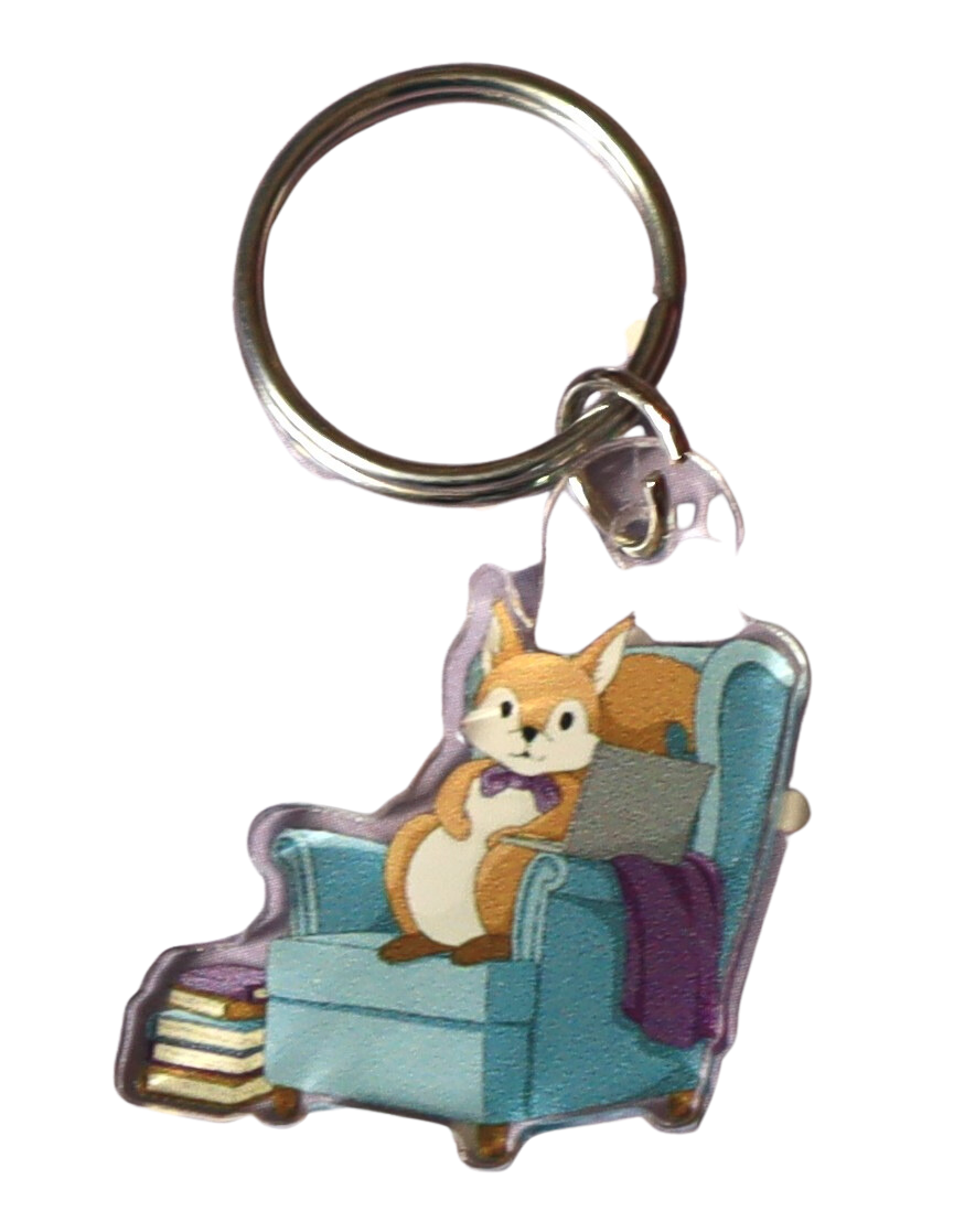 Acryl-Schlüsselanhänger "Lesehörnchen"