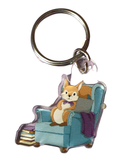 Acryl-Schlüsselanhänger "Lesehörnchen"
