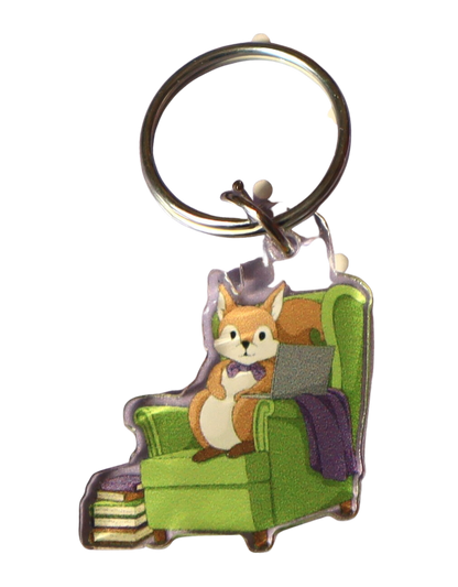 Acryl-Schlüsselanhänger "Lesehörnchen"