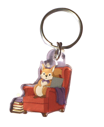 Acryl-Schlüsselanhänger "Lesehörnchen"